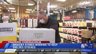Grocery stores working to keep shelves stocked