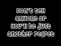 The All American Rejects Dirty Little Secret Lyrics 