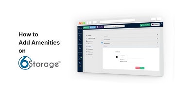 How to add amenities on 6Storage V2 Software