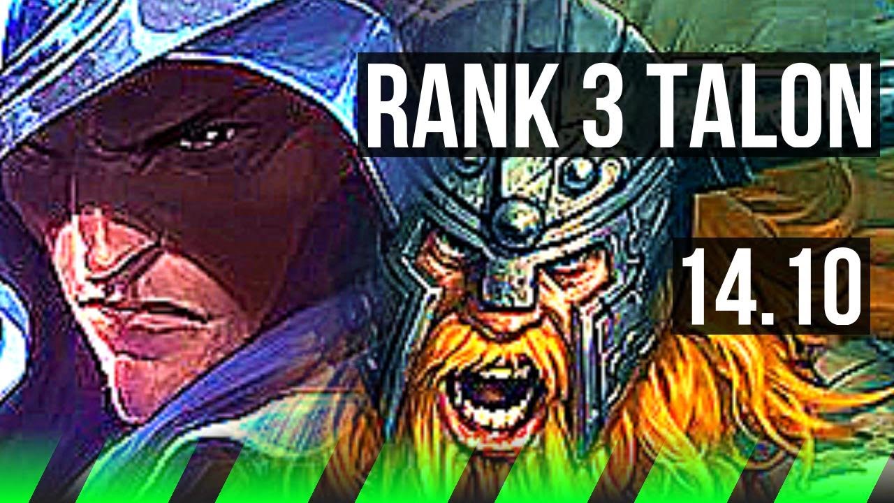 TALON vs OLAF (JGL) | Rank 3 Talon, 5/0/1, 1900+ games | KR Challenger | 14.10