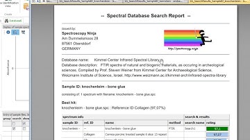 Spectragryph - using the spectral database features