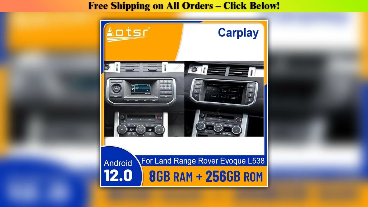 10.25" Android 12 8G 128G Car Radio Audio Player For Land Rover Range Rover Evoque LRX L538