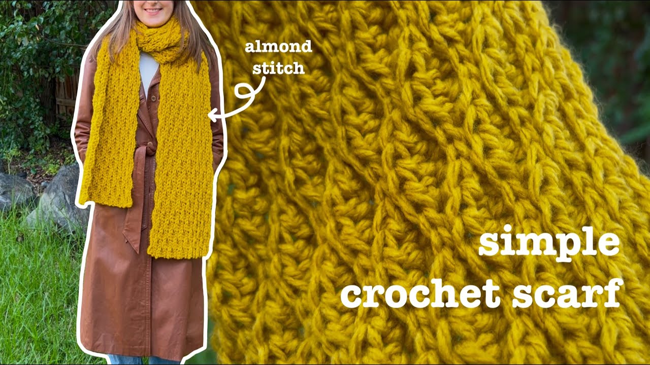 Crochet scarf tutorial | almond stitch | last minute Christmas gift idea