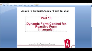 Part-10: Dynamic Form Control for Reactive Form in Angular | Angular 8/12 Tutorials