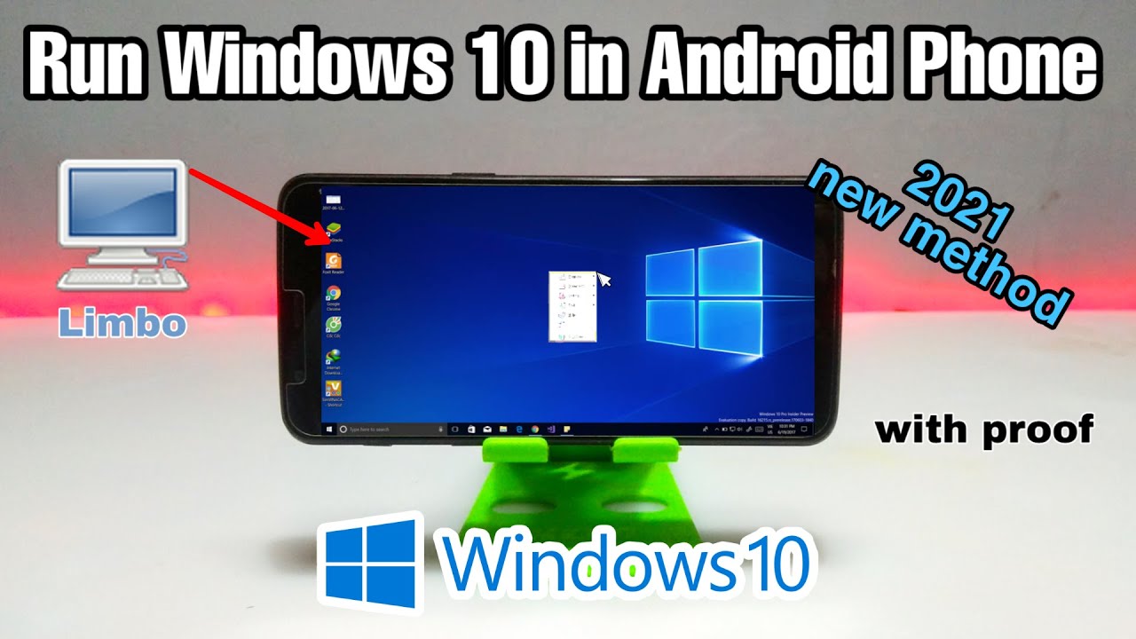Run Windows 10 In Android Smartphone Using Limbo Pc Emulator 21 Windows 10 In Android Phone Youtube