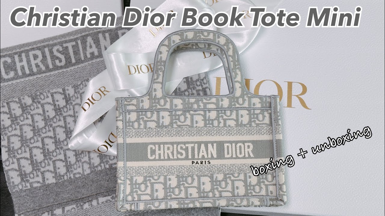 Dior Small Dior Book Tote Gray Dior Oblique Embroidery - Women