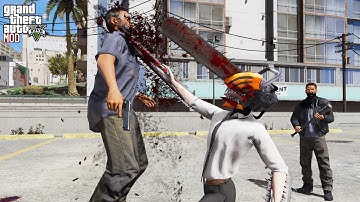 Chainsaw Man SAVES Los Santos! GTA 5 NPC Rescue Missions #2 | Chainsaw Man (DENJI) GTA V PC Mod