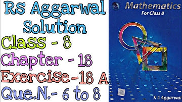 Area of Trapezium and Polygon | Class 8 Exercise 18A Question 6,7,8 | Rs Aggarwal | @mdsirmaths