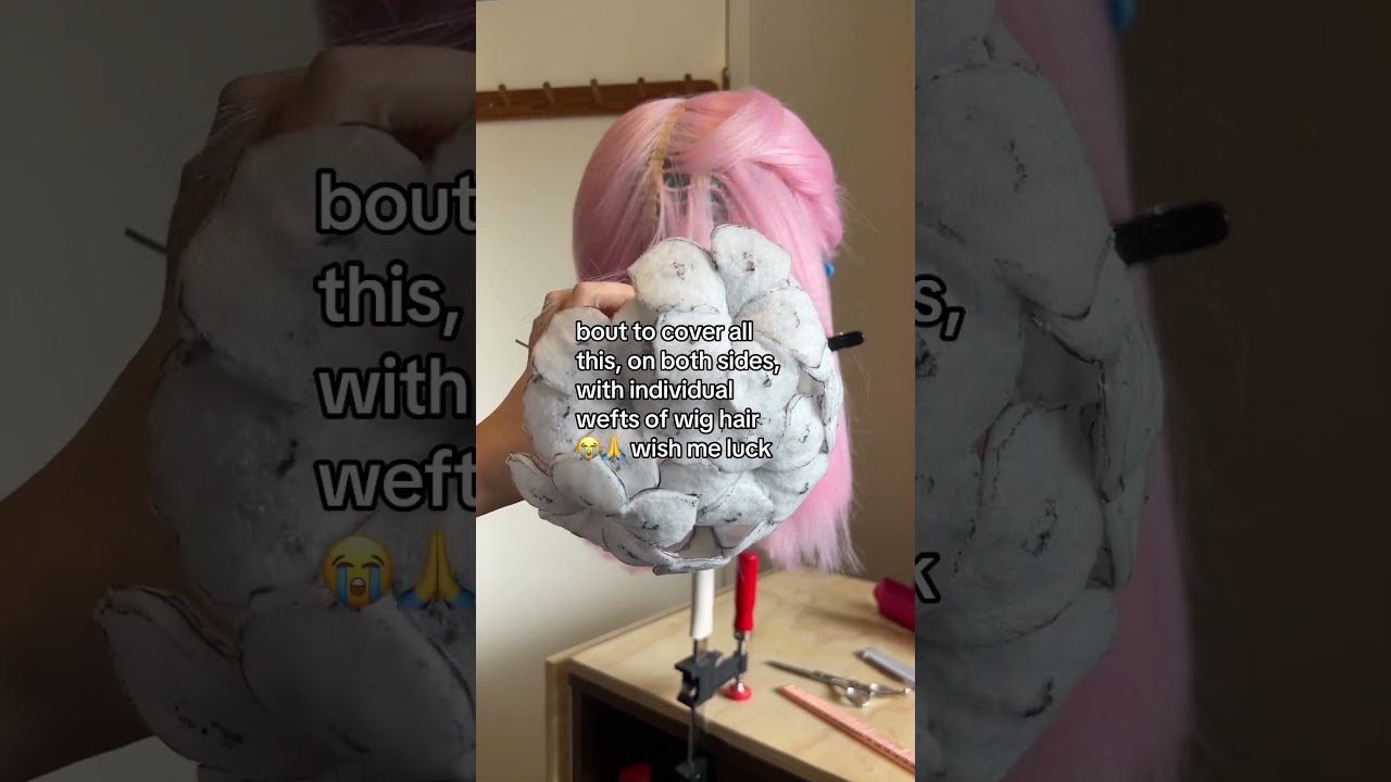 cosplay life #cosplayer #cosplaygirl #wigmaking #wigstyling #ponytailwig #gluedponytail #helmetwig