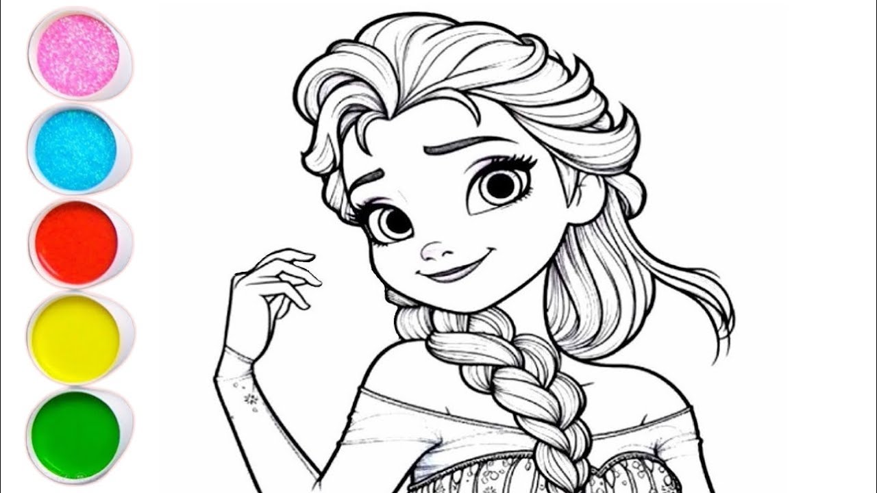 Cute Princess Belle Drawing for kids, Painting & Coloring for kids, Toddlers | Let's Draw Togethers