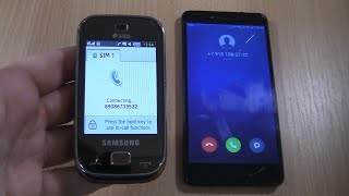 Incoming call & Outgoing call at the Same Time Samsung B5722 +Xiaomi Redmi Note 2