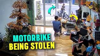 Customer Chases Motorbike Thief Mid-Haircut