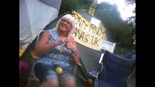 2 Ladies Interviewed whilst knitting at Fracking Protest
