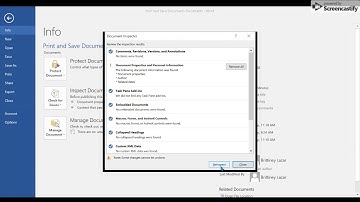 Print and Save Documents  Inspect a document for hidden properties or personal information