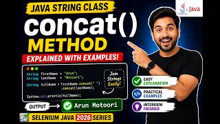371. concat() pre-defined method of String class in Java (Selenium Java 2026)
