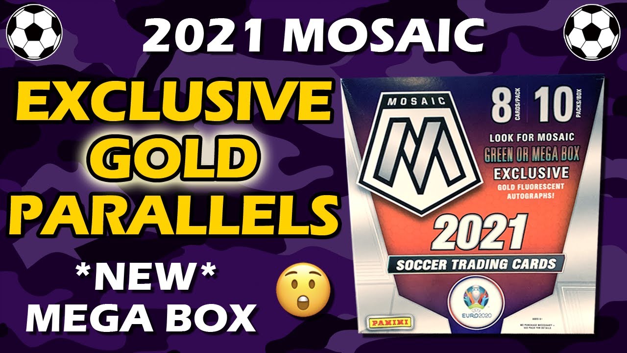 NEW GOLD MEGA BOX! 2021 Panini Mosaic Soccer Euro 2020 Mega Box Review (Walmart)