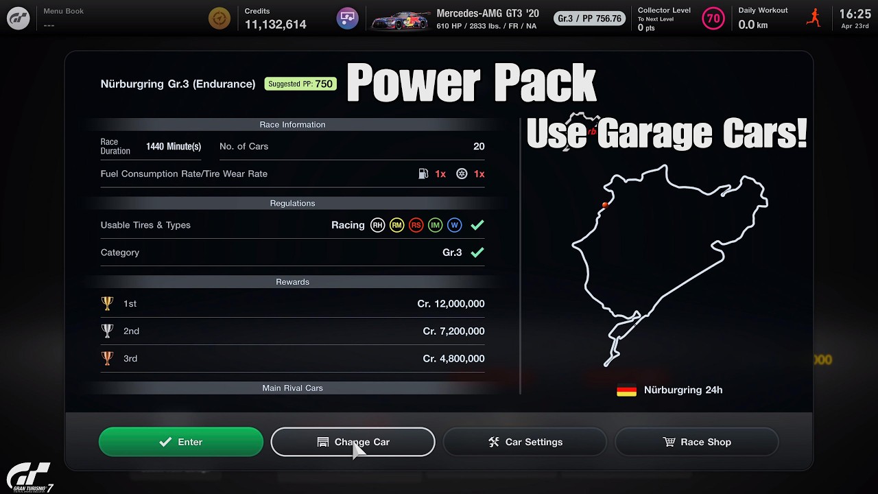 Gran Turismo 7 | Power Pack Gameplay - Use Garage Cars & PP Limit
