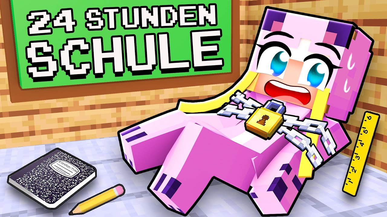 24 Stunden in der SCHULE GEFANGEN! 🌸 Minecraft