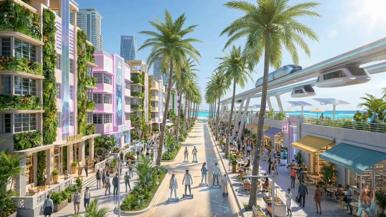 From Art Deco Neon to Holographic Paradise: Miami 50-Year Future Transformation