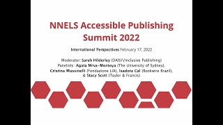 Accessible Publishing Summit 2022  | International Perspectives Panel | Pre-recorded