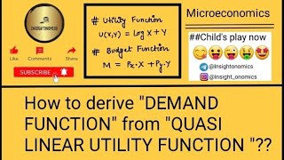 How to derive DEMAND FUNCTION from QUASI LINEAR UTILITY FUNCTION