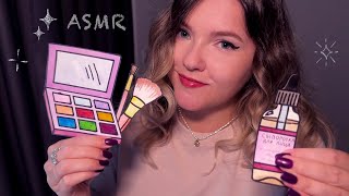 картинка: АСМР Макияж БУМАЖНОЙ КОСМЕТИКОЙ (+ Уход За Лицом)