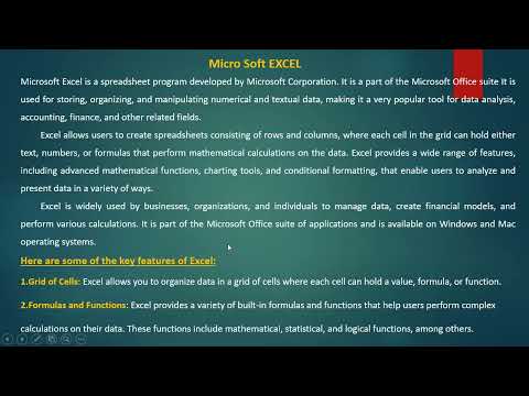 introduction to Excel