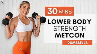 30 Minute Lower Body METCON Dumbbells | Intermediate | NO REPEATS
