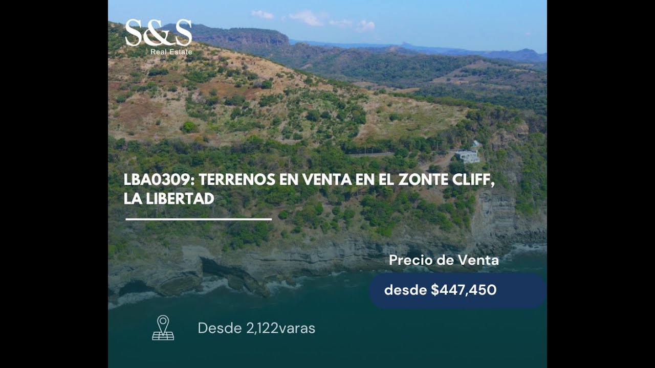 LBA0309: Terrenos en Venta en El Zonte Cliff, La Libertad