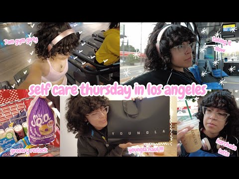 taking a much needed self care day in los angeles: youngla haul, target shopping, gym sesh,chit chat