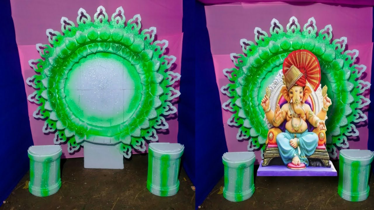 Thermocol Ganpati Decoration idea ! Ganpati Decoration ! Thermocol