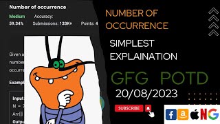 Number of occurrence | gfg potd today | POTD | GFG Problem of the Day | C++ | Java |  @CodeThurst