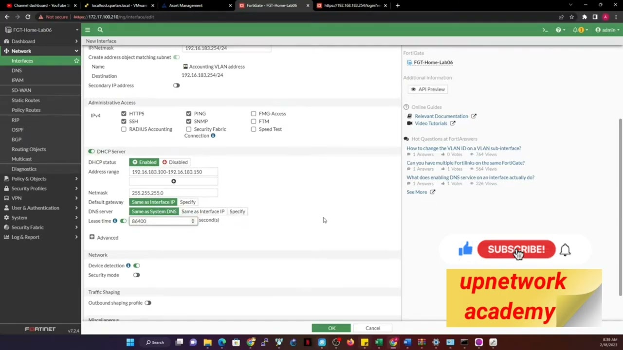 How to configure firewall vlan and inter-vlan in english