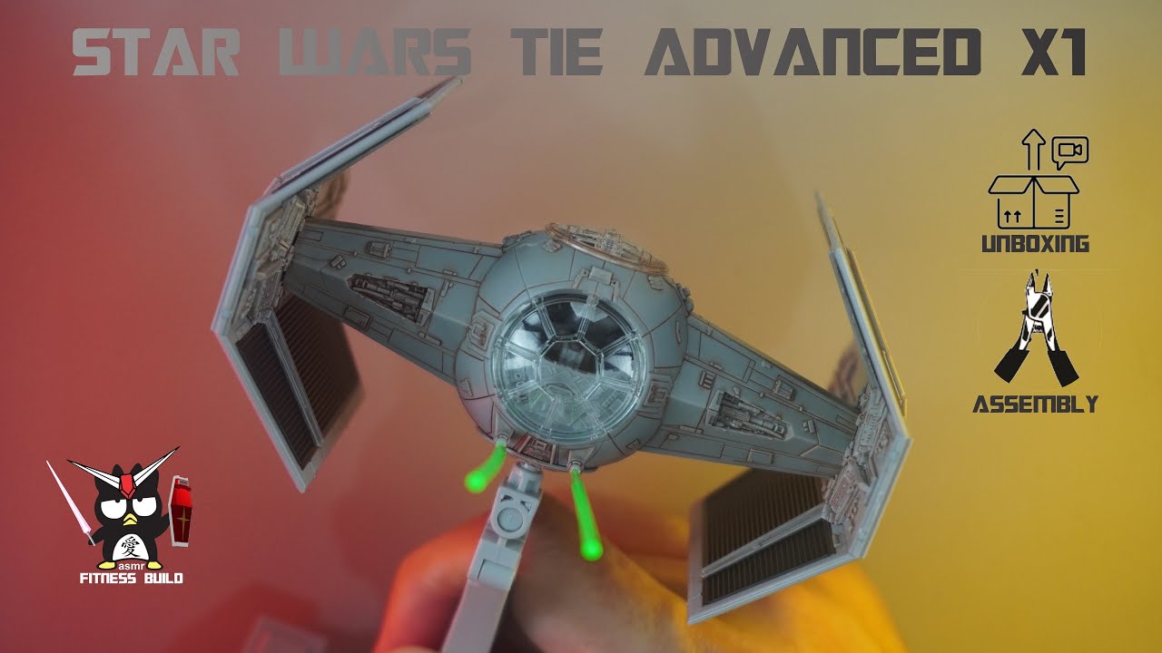 Star Wars Tie Advanced x1 | ASMR Build | Fitness Build | Model Kit by Bandai