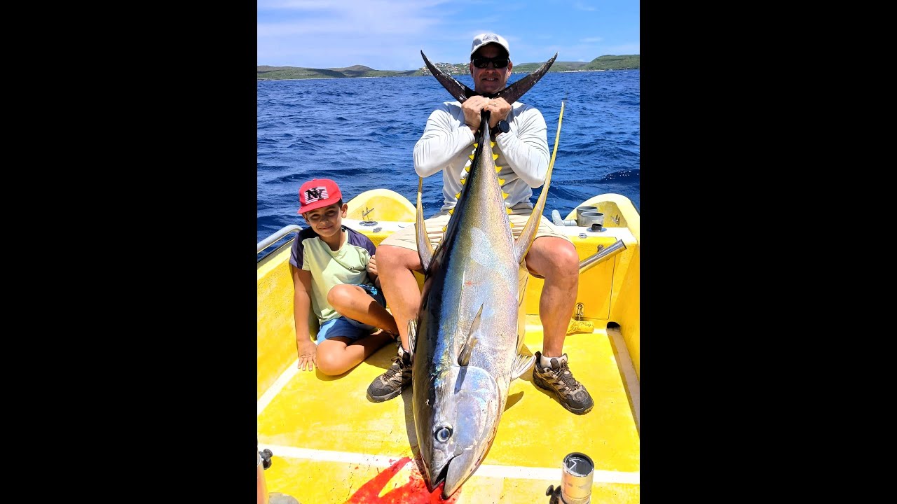 Light Rod, Big Fish: 127.9lb Yellowfin & 26.5lb Wahoo – Father & Son Adventure 🎣Curacao Fishing