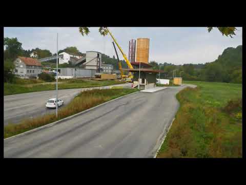 Zeitrafferaufnahme | Montage | Salzsilo 750m3 mit Fachwerkbrücke | Haigerloch | Salzbergwerk Stetten