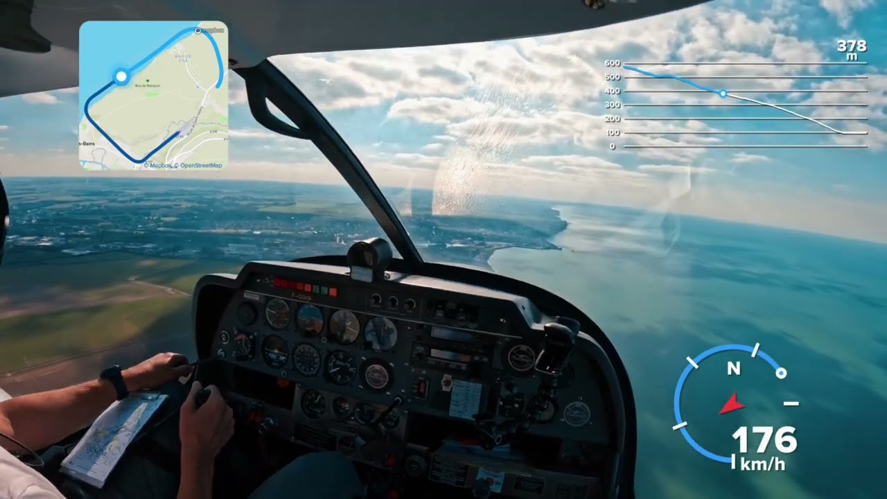 Survol et atterrissage @ Le Tréport  LFAE - PPL DR400