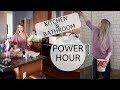 KITCHEN &amp; BATHROOM CLEAN WITH ME  //  POWER HOUR  //  CLEANING MOTIVATION