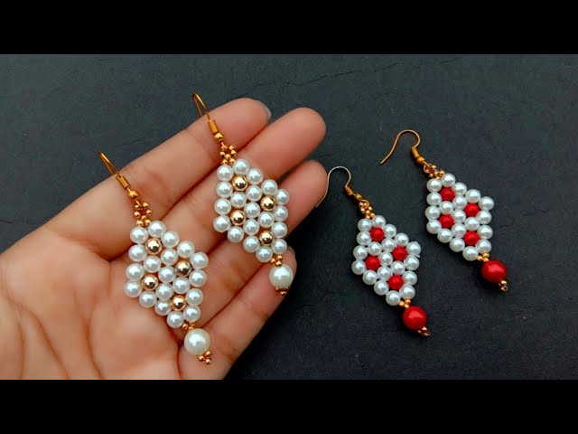 Buy White Gold Tone Pearl Beaded Earrings Online at Jayporecom