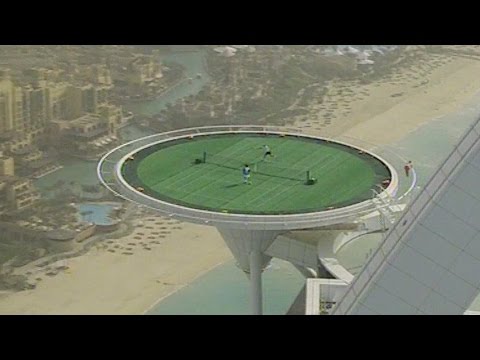 Flashback: Federer & Agassi Hit On A Helipad