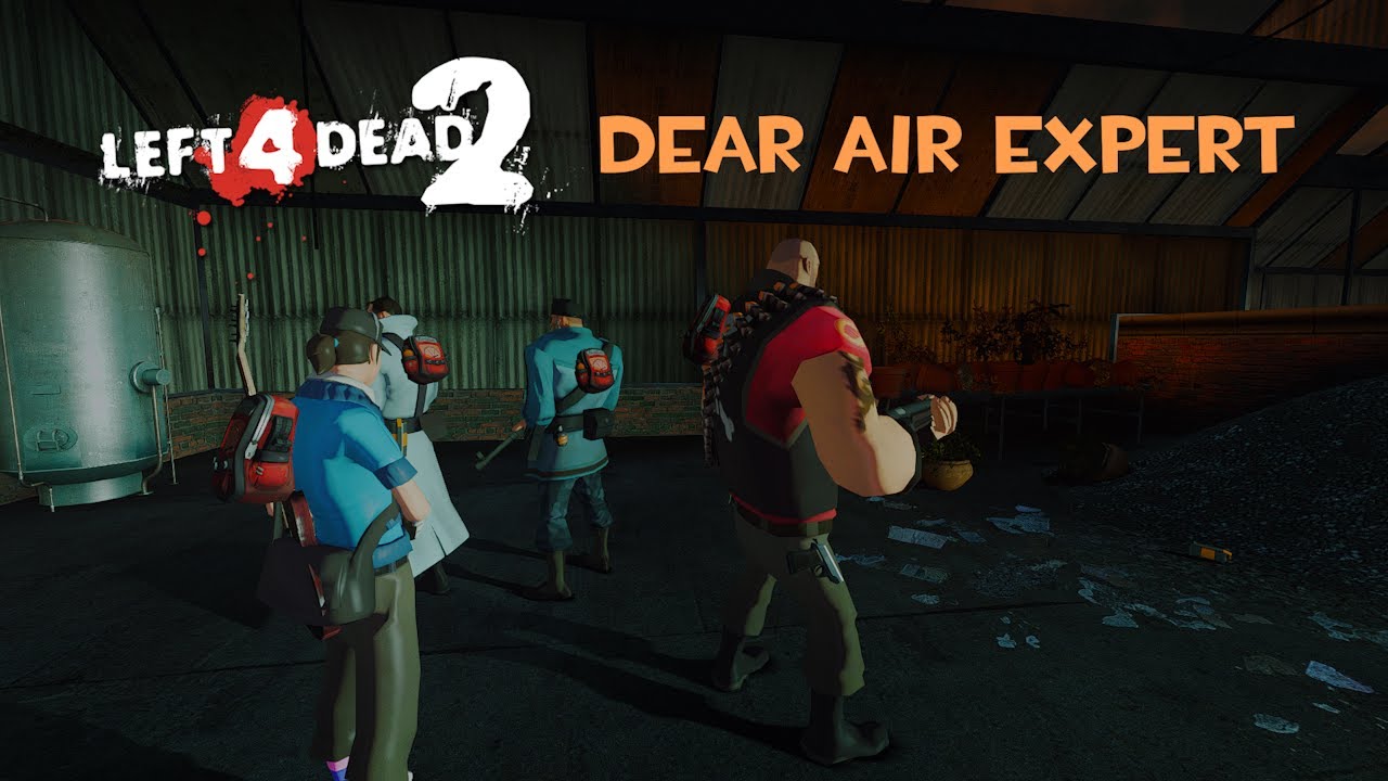 TF2 AI & Dub - Разведчик, Пулеметчик, Медик и Солдат играют в Left 4 Dead 2 Часть 9 - Dead Air (Э...