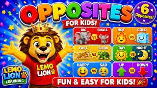 Opposites for Kids! 🐘 Big and Small, Hot and Cold + More! |Fun Learning with Lemo Lion