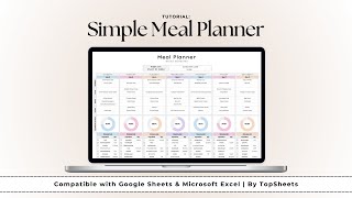 Simple Meal Planner Template | Step-by-Step Tutorial for Google Sheets & Microsoft Excel