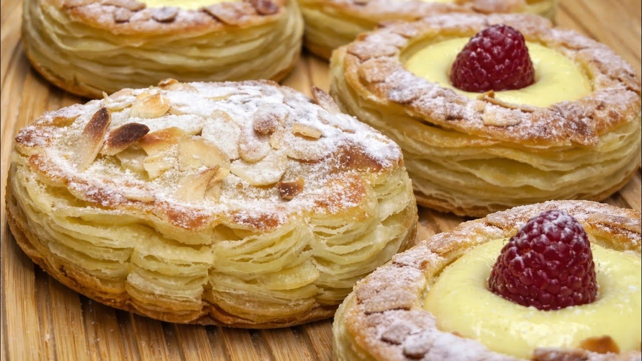 حضري أروع فطائر مورقة بالكريمة و اللوز بسرعة و بسهولة