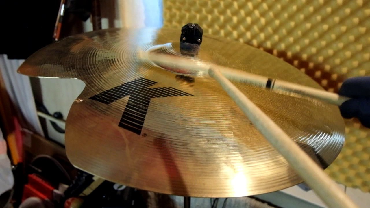 SOLD Zildjian K Crash Ride 22" Cymbal (repaired ca. 7 cm branched rack