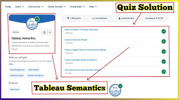 Tableau Semantics | Salesforce Trailhead | Quiz Solution