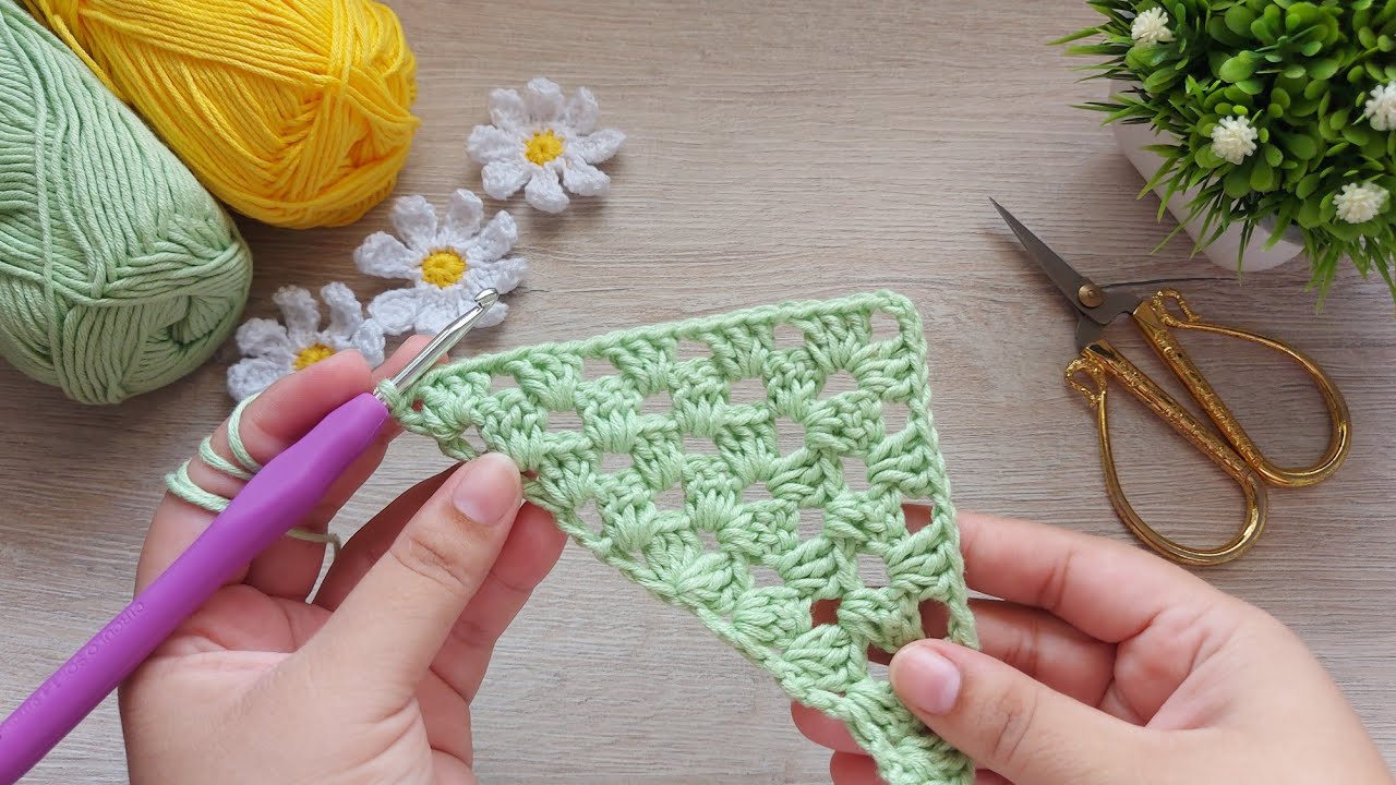 ¡Amazing Con esto tendrás un Grannys Bandana de Ganchillo muy Fácil y diferente! super Eyse Crochet🧶