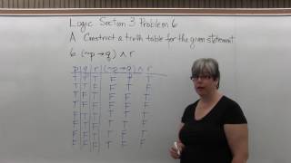 MTH 125: Logic Section 3 Problem 6 - Mathematics with Susan McCourt