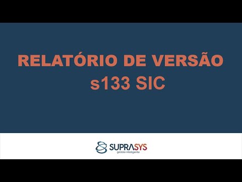 Relatório de Versão SIC - s133