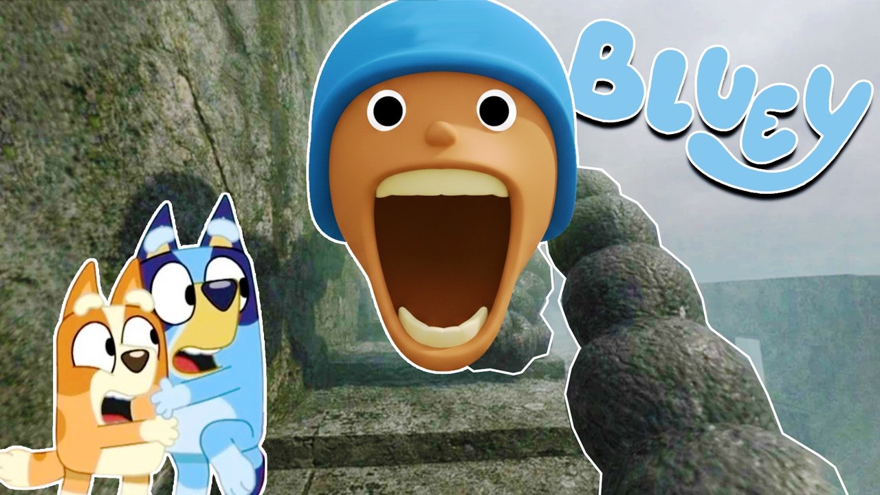 BLUEY y BINGO SUBIENDO la TORRE del GUSANO ATERRADOR POCOYO | Las Aventuras de BLUEY en ROBLOX!